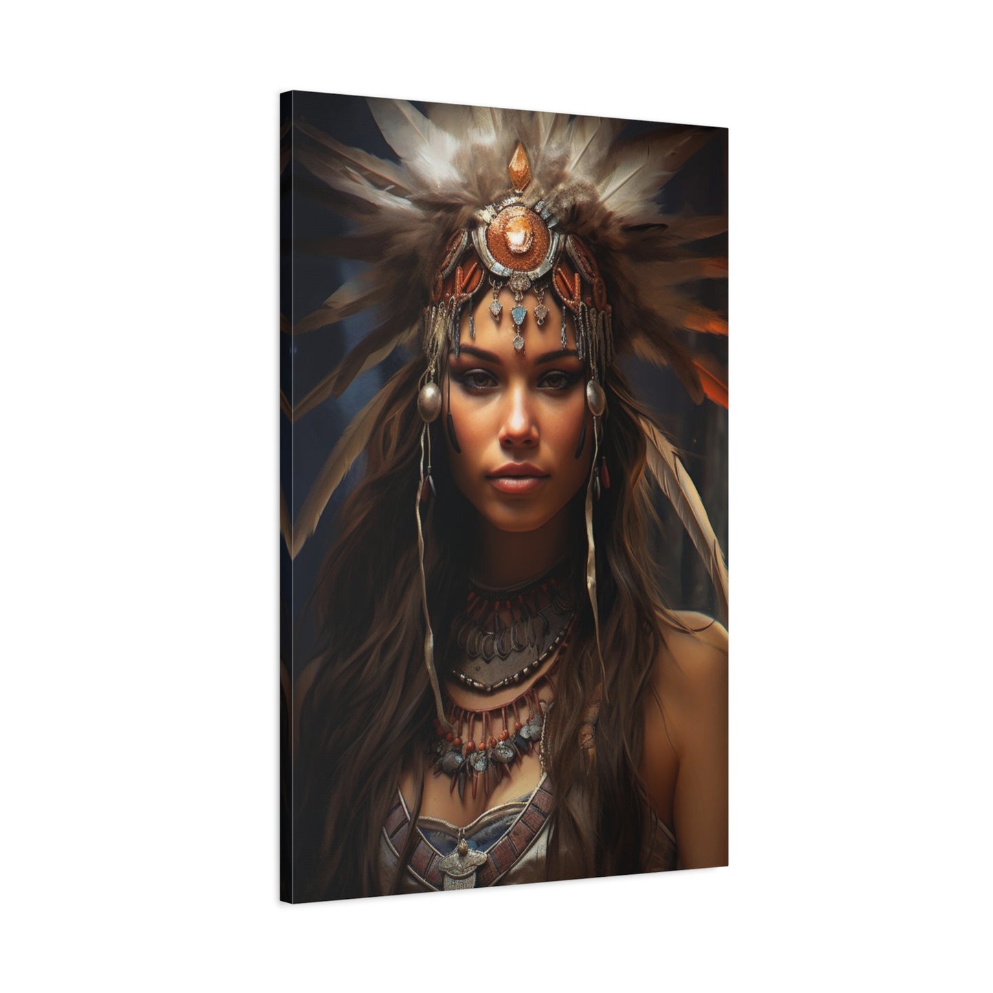 Cultural Art, Native American Girl Canvas