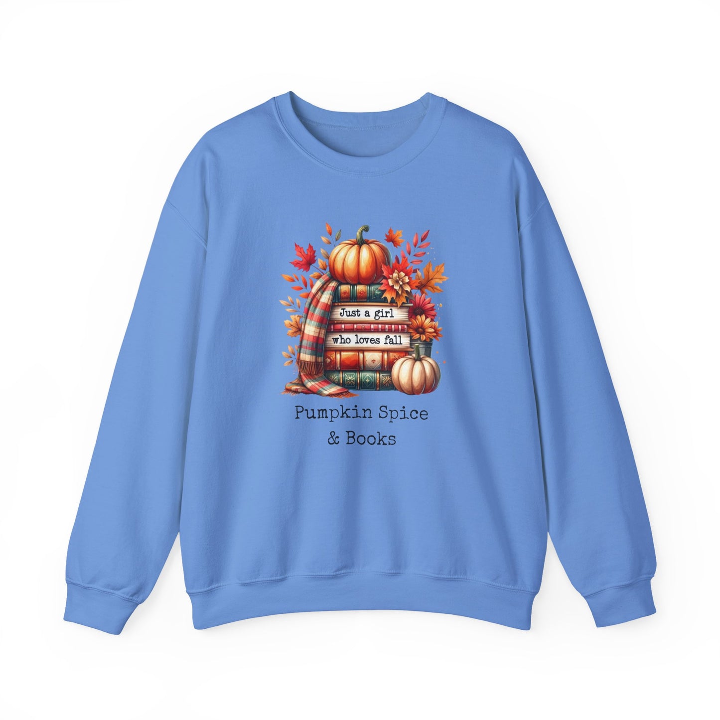 Pumpkin Spice & Books – Embroidered-Style Crewneck