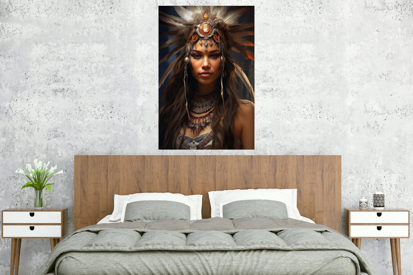 Cultural Art, Native American Girl Canvas
