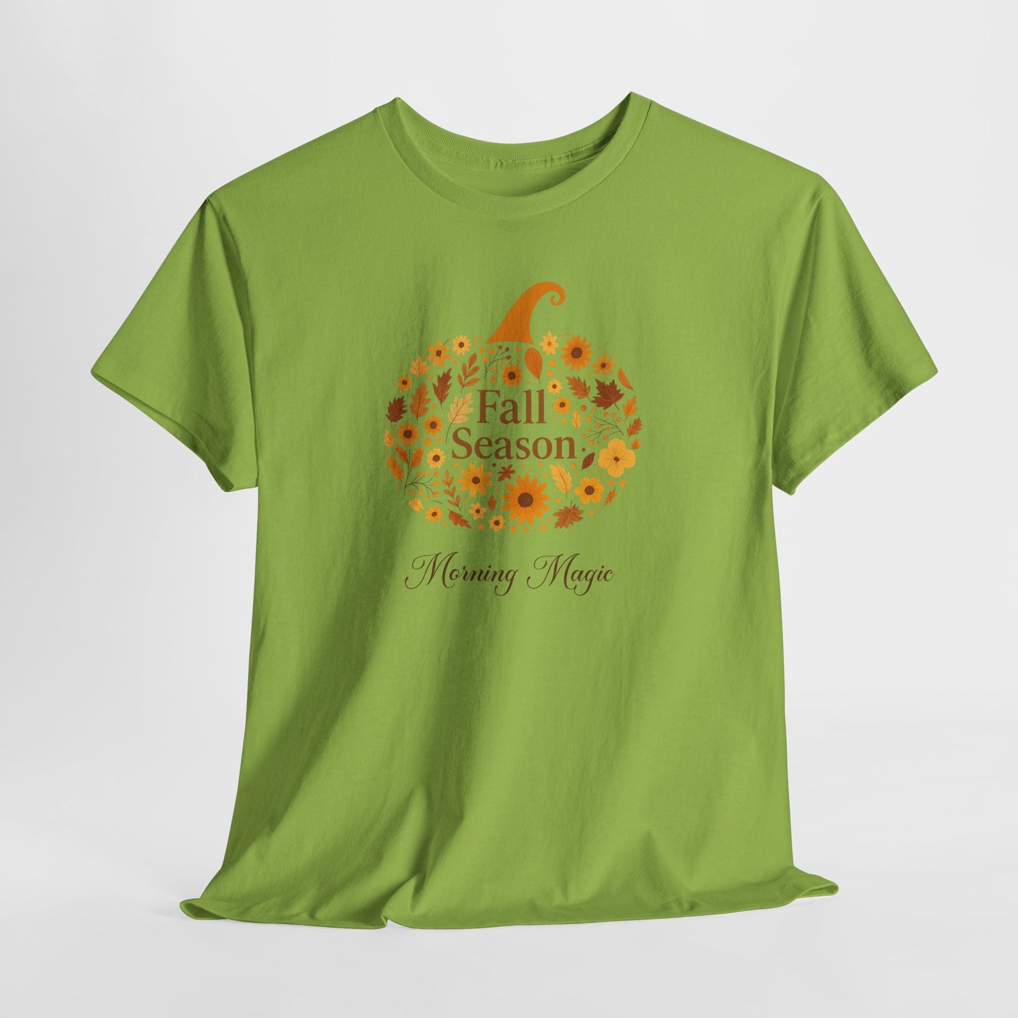 Fall Season Pumpkin T-Shirt, Morning Magic Graphic Tee