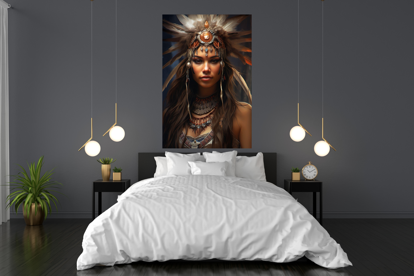 Cultural Art, Native American Girl Canvas
