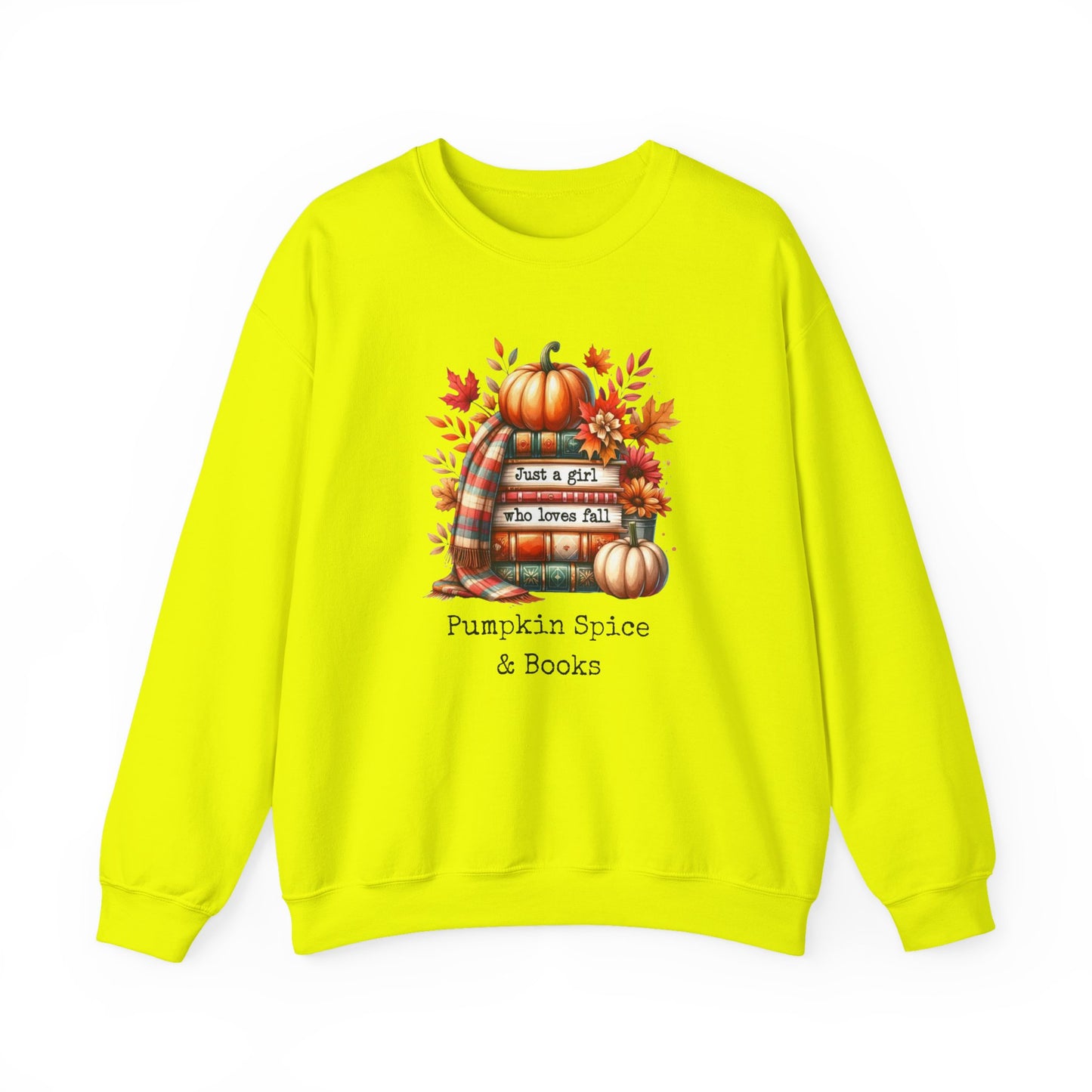 Pumpkin Spice & Books – Embroidered-Style Crewneck