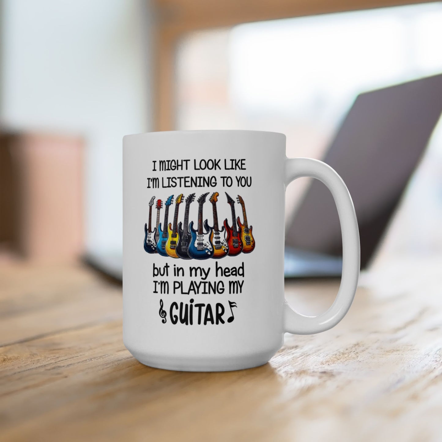 Funny Guitar Coffee Mug, Gift Cup For Guitarists