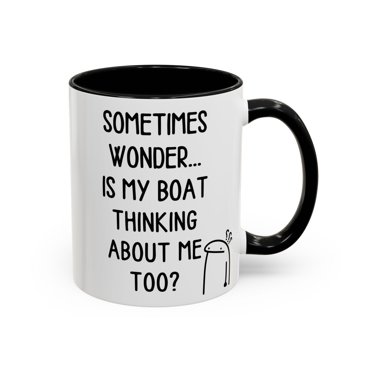 Is My Boat Thinking About Me Mug, Funny Boating Coffee Cup