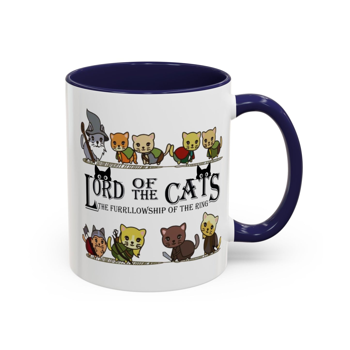 Fantasy Cat Fellowship Mug, Medieval Cats Coffee Cup